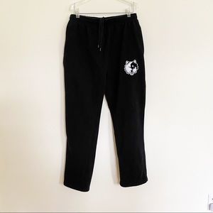 Holloway Mens Black Athletic Fleece Wolf Cotton Blend Loungewear Sweatpants